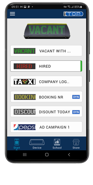 Control your iToplight taxi sign from Pointguard's app for iOS and Android
